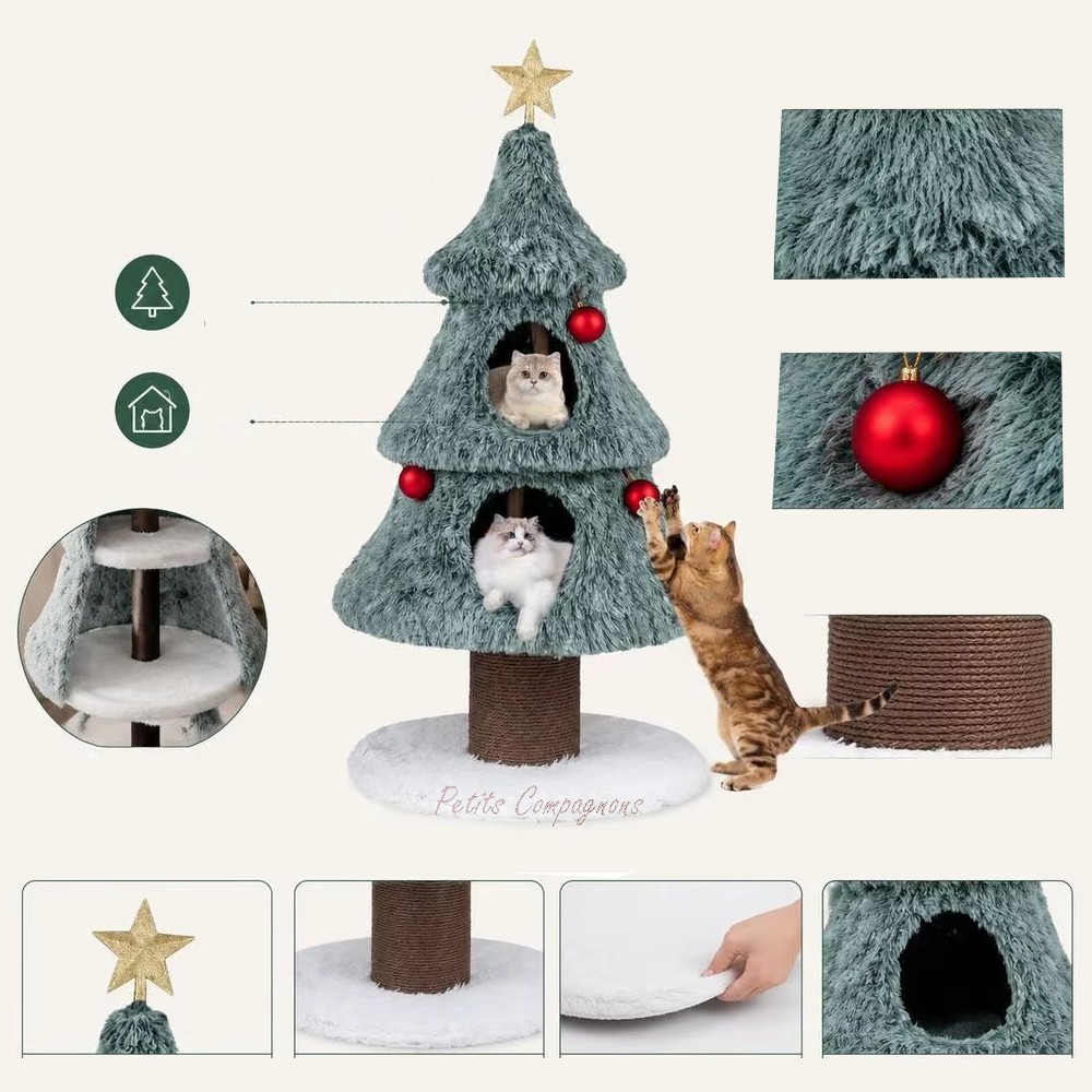 arbre-a-chat-avec-boules-de-noel