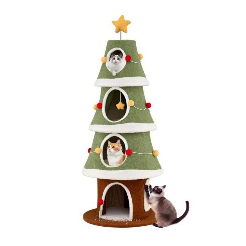 Grand arbre à chat de Noël