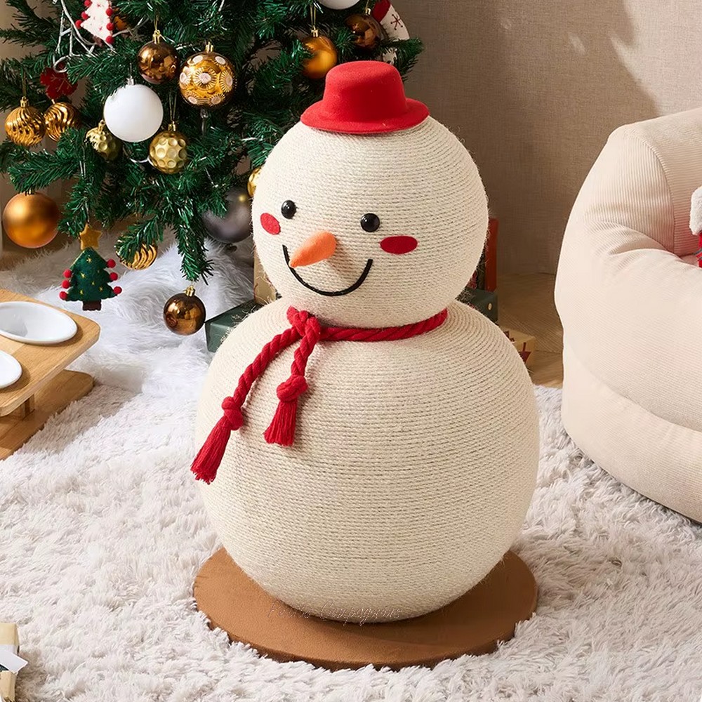 Grand bonhomme de neige en sisal