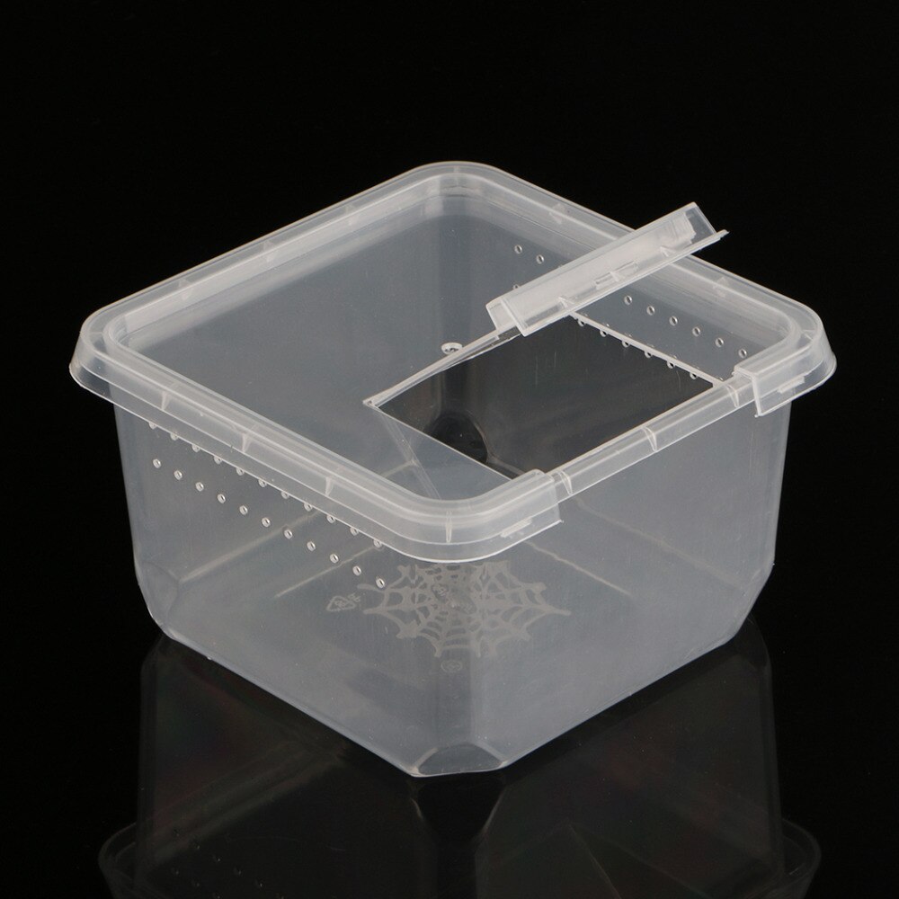 Terrarium/boîte D'élevage Pour Reptiles - 38x24x17cm, Transparente, Avec Bol D'eau/nourriture - Ventilation, Légère Et Portable