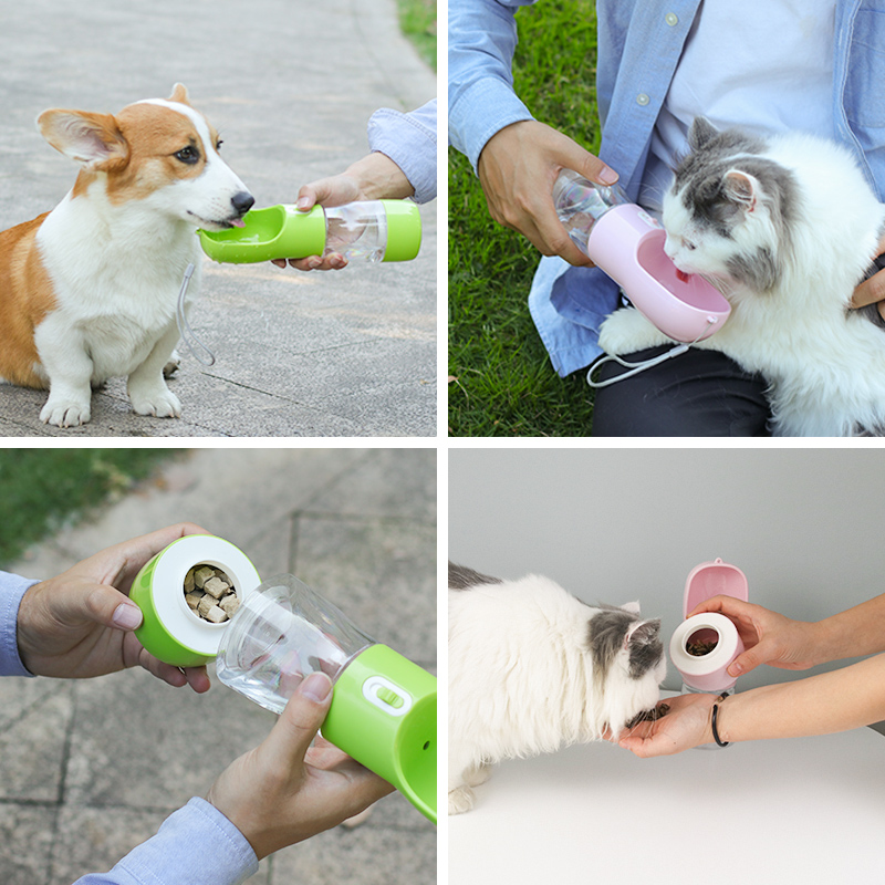 Bouteille-d-eau-Portable-pour-chiens-Animal-compagnie-chien-chat-chiot-Gourde-multifonctions-Gourde-2-en-1