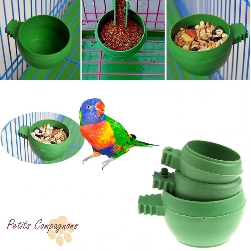 Abreuvoir mangeoire design pour cage oiseaux - Petits Compagnons