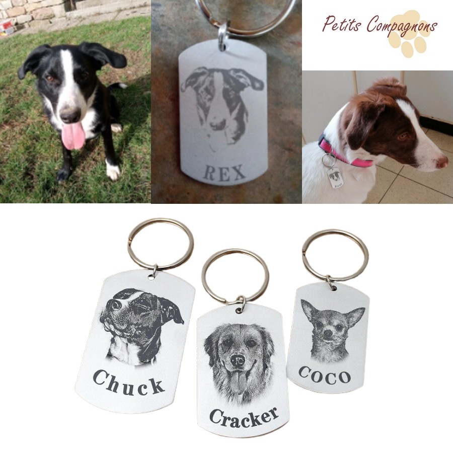 Porte-clés personnalisé avec photo chien - Petits Compagnons