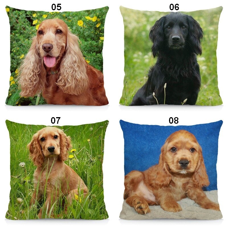 Coussin-chien-Housse-coussin-chien-Coussin-cocker-Coussin-motif-chien