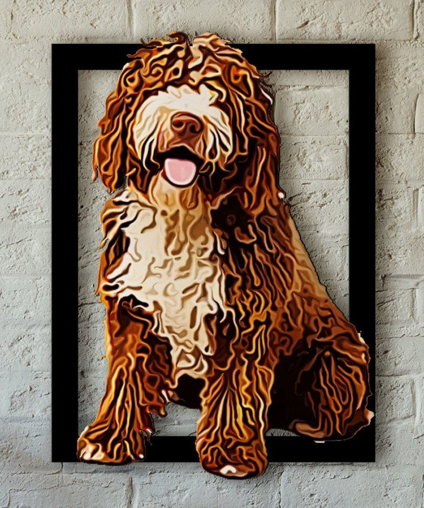 Caricature personnalisée sur bois - Chien