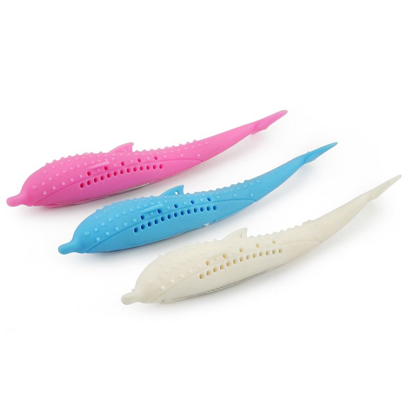 Jouet-chat-en-Silicone-poisson-Chat-jouet-d-animal-de-compagnie-dents-propres-brosse-a-dents-jouet-a-macher-hygiene-dentaire