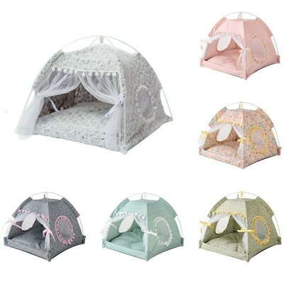 Tente-4-saisons-chat-Lit-luxe-pour-chat-Couchage-princesse-pour-chat-Toile-de-tente-chat
