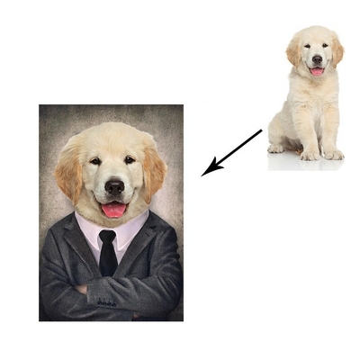 Portrait chien personnalisé sur toile