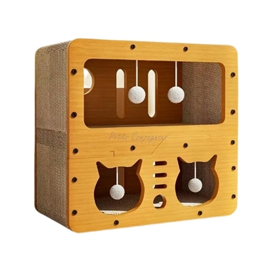 Maison-en-bois-avec-griffoir-pour-chat-Maison-griffoir-design-pour-chat-Maison-a-gratter-avec-etages-pour-chats