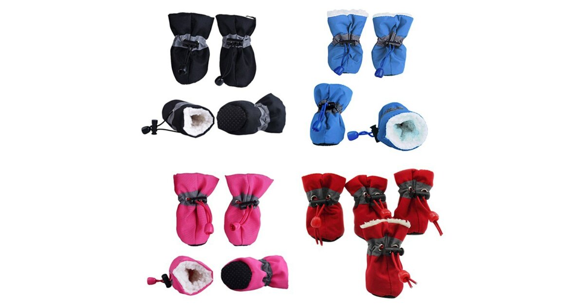 Chaussures Antidérapantes Pour Chien - 4 Bottines Réglables, Imperméables, Pour Extérieur