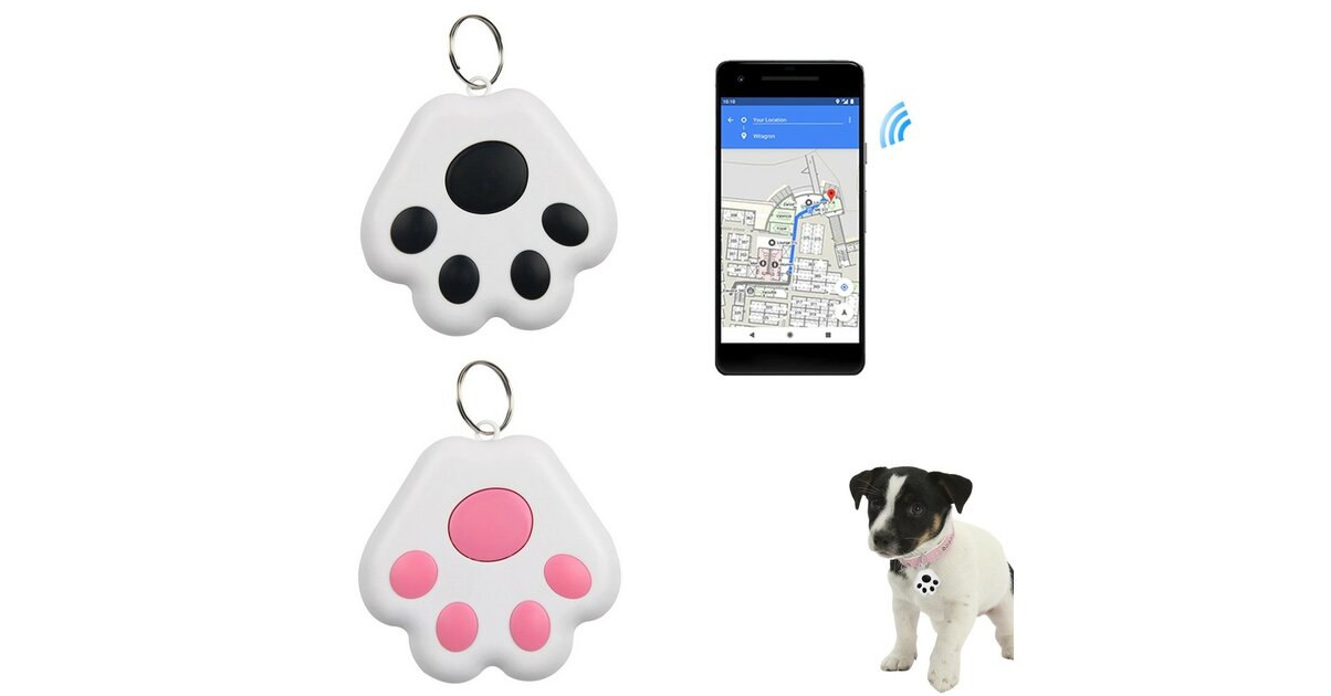 Tracker GPS Pour Animaux - Localisateur étanche Pour Chat, Chien, Clés, Sac - Portée 10-15 M, Appli Gratuite, Batterie 240 MAh