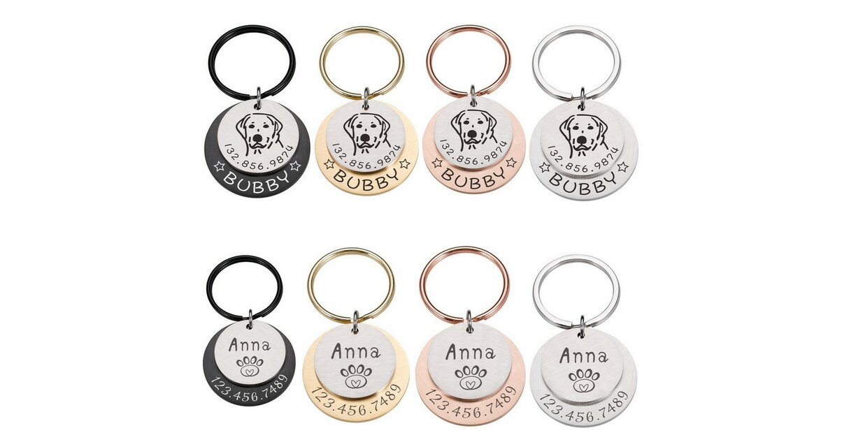 Médaille D'identification Personnalisable Pour Chien Et Chat - En Acier Inoxydable - Tailles 25/32/36 Mm - Gravure Texte Au Choix - 7