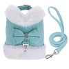 Gilet-harnais-luxe-avec-laisse-assortie-Harnais-reglable-strass-pour-chien-et-chat-Ensemble-harnais-nœud-papillon-laisse-chic