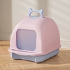 Maison-de-toilette-rose-sans-odeurs-pour-chat-Maison-de-toilette-avec-marche-pour-chat-rose