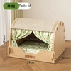 Maison-en-bois-design-pour-chat-Couchage-en-bois-luxe-pour-chats-Cabane-en-bois-griffoir-pour-chat