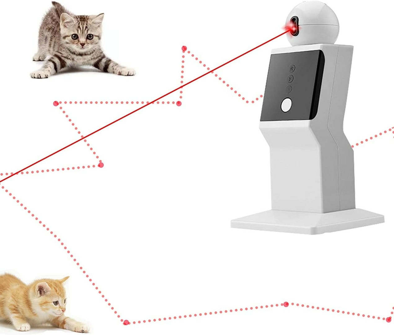 Robot pointeur laser 360° programmable USB pour chat