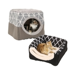 Lit-2-en-1-pour-chat-Niche-panier-pour-chien-Couchage-transformable-pour-chat