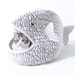 Niche-originale-pour-chat-Panier-en-forme-de-poisson-chat-Couchage-design-pour-chat