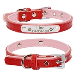 Collier-cuir-grave-nom-chat-Collier-reglable-personnalise-chien-Collier-plaque-d-identification-animaux