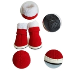 Bottes-d-hiver-fourrees-pour-chien-Chaussures-noel-antiderapantes-pour-chiens-Botte-de-père-noel-tendance-pour-chiot