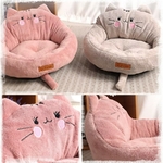 Couchage-en-peluche-pour-chats-motif-chat-Lit-moelleux-original-pour-chat-Panier-doux-et-chaud-pour-chat