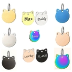 Medaille-tete-de-chat-gravee-Porte-cles-chat-personnalisable-Medaille-chat-personnalisee