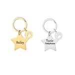 Medaille-etoile-gravee-Medaille-gravee-pour-chiens-Porte-cles-grave-chien
