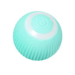 Balle Interactive Pour Chat Avec Queue Automatique - Mouvement Aléatoire, Rechargeable USB - Silicone Souple - Bleu
