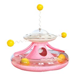 Jeu De Circuit à Balle Pour Chat - 3 Niveaux, Avec Friandises - Grattoir Interactif Antidérapant - Pour Espaces Restreints