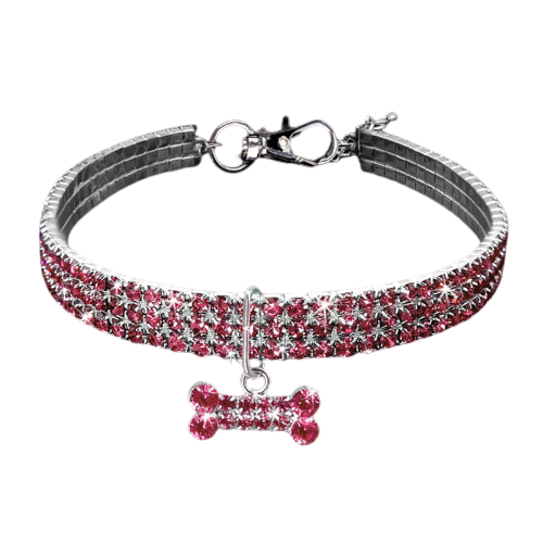 Collier Noir pour Chien – Strass Cristal, Élégance et Confort
