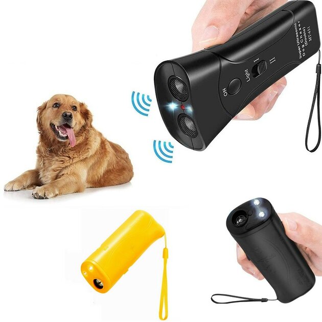 Anti-aboiement Ultrason Chien Puissant - Portée 7 M - 3 Modes (son, Ultrason, LED) - Rechargeable