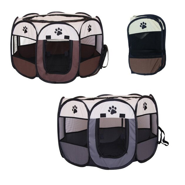Parc Pour Chat Pliable Avec Tunnel - Enceinte D'extérieur/intérieur - Maille Respirante - Transportable Pour Voyages - 13