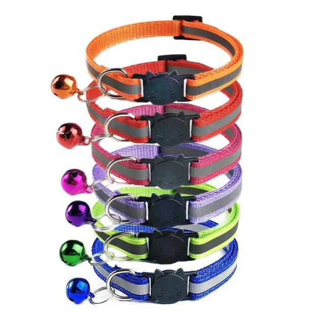 Lot De 14 Colliers Pour Chat Avec Clochette – Taille Réglable 19-32 Cm, Bandes Réfléchissantes, 14 Couleurs