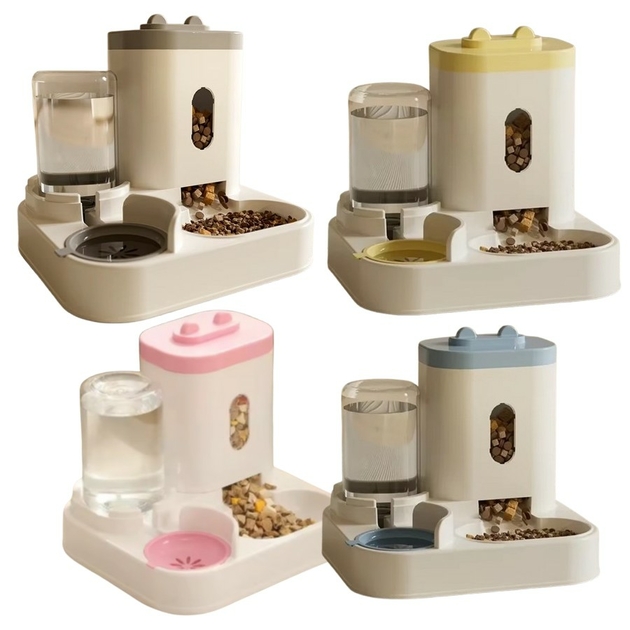 Gamelle Pour Chat Et Chien,Automatique 2 En 1 Pour Animaux Domestiques Bol,Distributeur D‘Eau