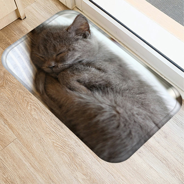 Tapis De Sol Antidérapant Motif Chat Siamois - 40,6 X 61 Cm, Flanelle, Pour Intérieur/Extérieur