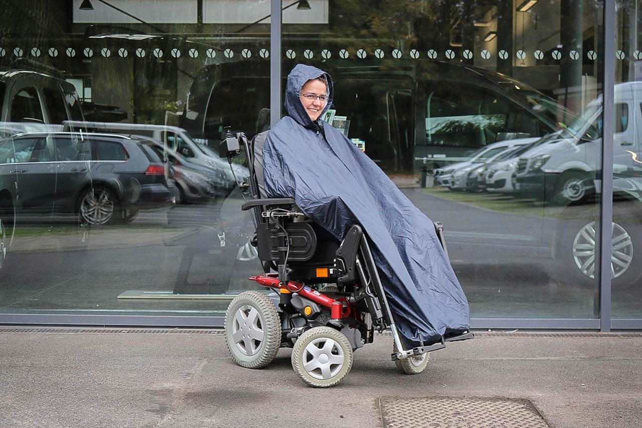 Poncho pour fauteuil roulant, bande réfléchissante imperméable universelle