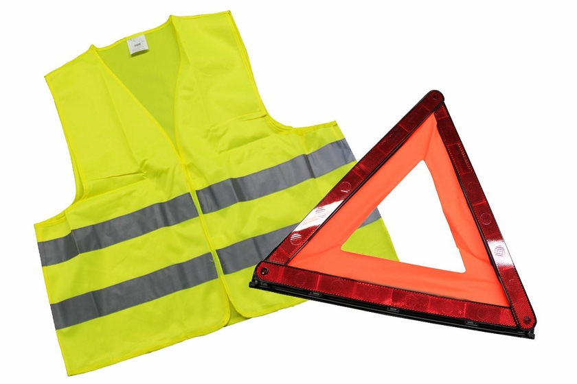 Kit sécurité de pré-signalisation pour voiture gilet jaune et triangle -  Absigns SAS
