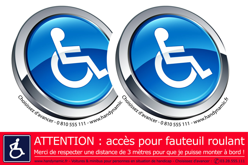 Sticker Autocollant Handicap Acc/ès V/éhicule Handicap/é