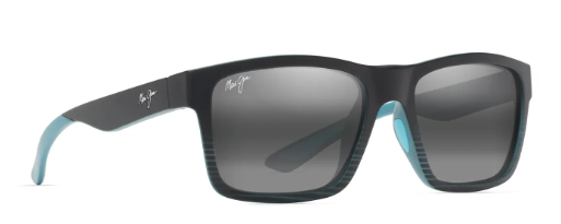 Lunette de soleil - Maui Jim - The Flats - 897-02 - Noir avec des rayures bleu sarcelle
