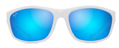 Lunette de soleil - Maui Jim - Nuu Landing - B869-05 - Blanc avec caoutchouc bleu marine