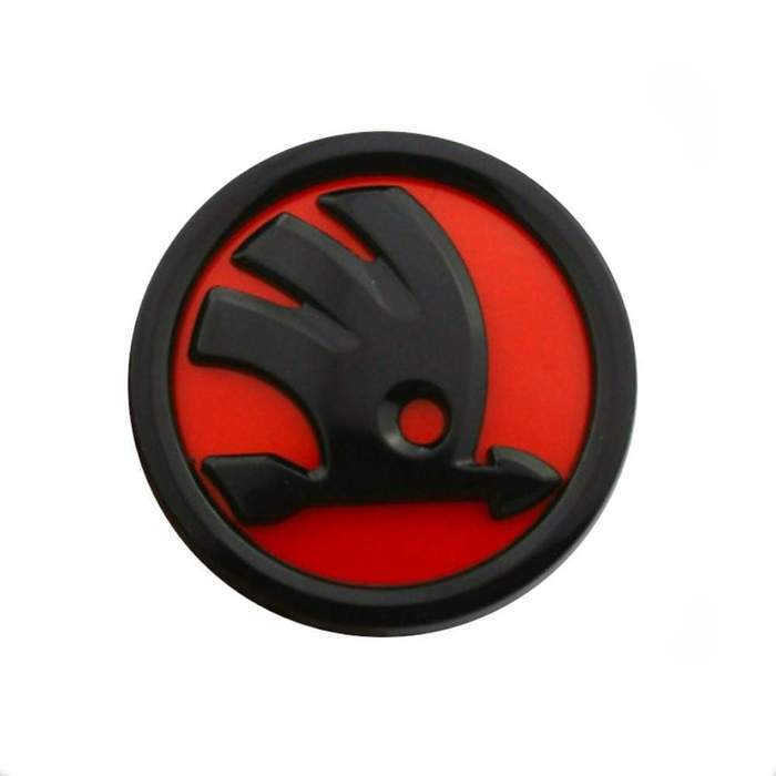 Emblème / badges de capot et coffre Skoda Noir et rouge brilliant