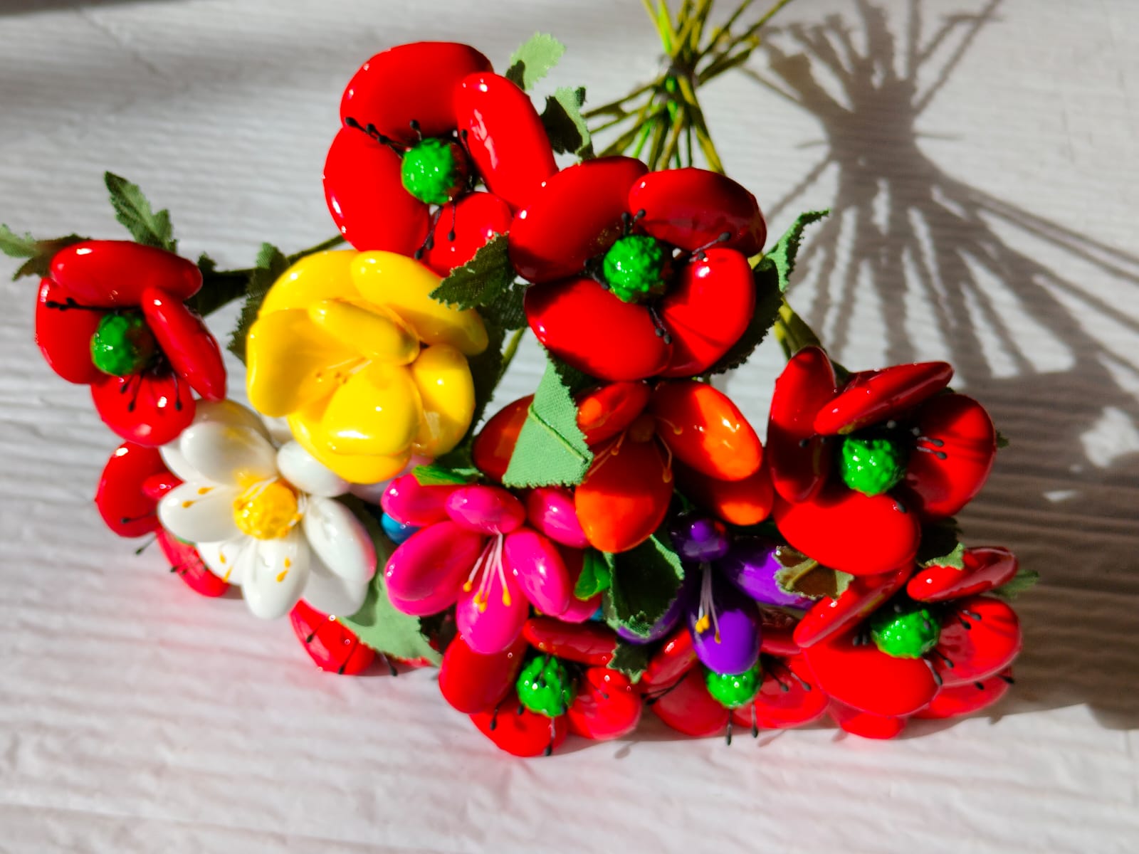 Vase bouquet couronne coquelicots dragées chocolat (3)
