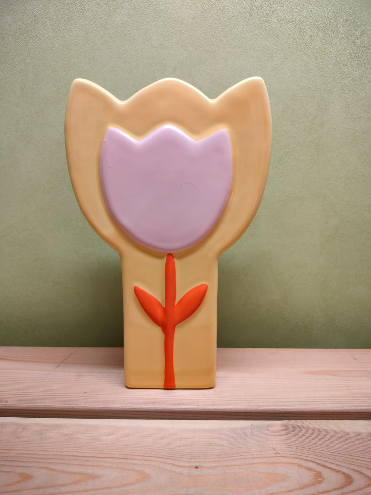 Vase tulipe jaune