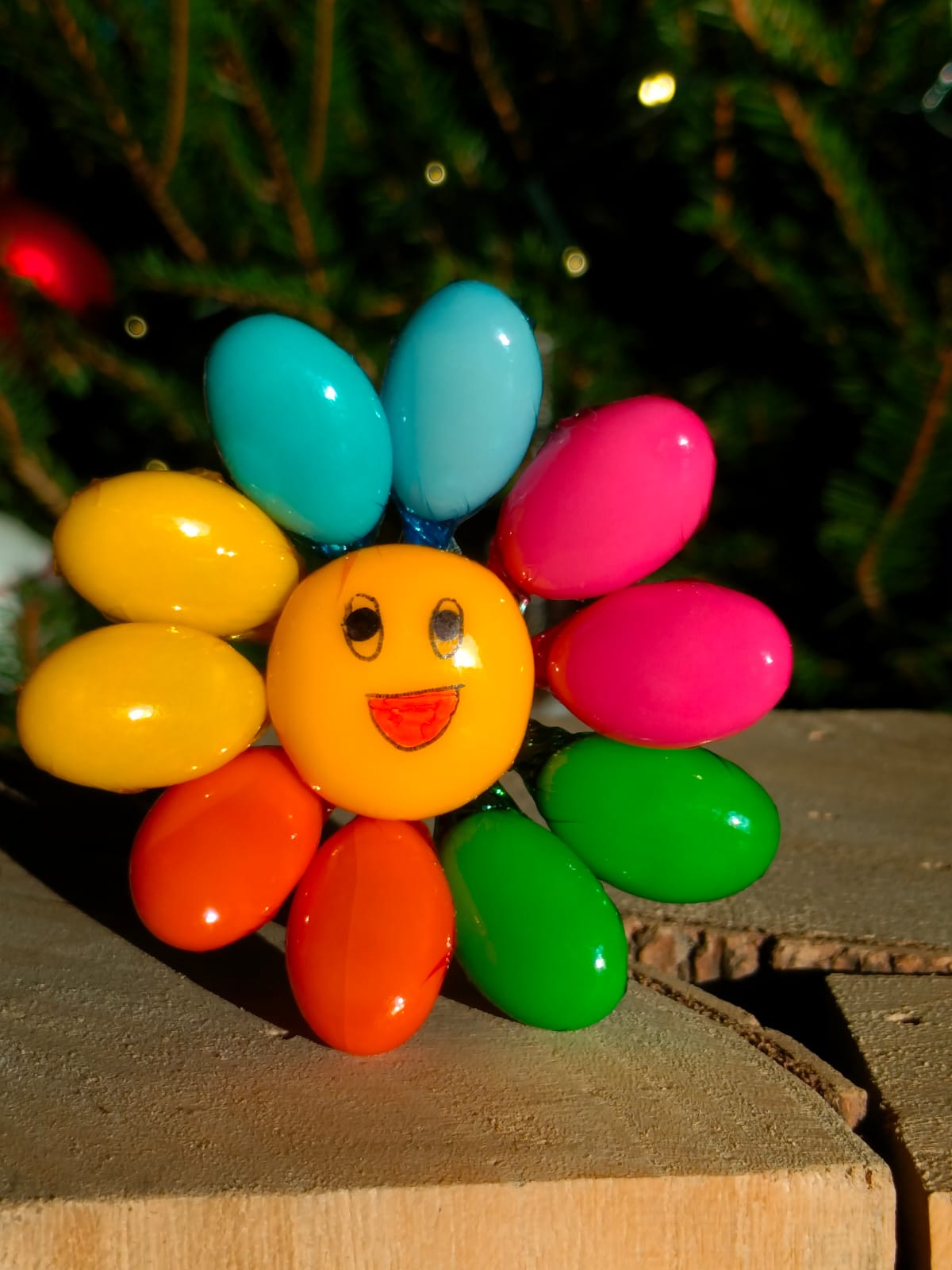 Fleur Smiley multicolore dragées chocolat 4