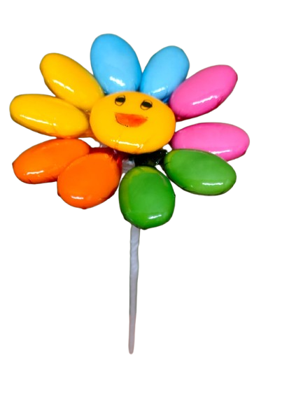 Fleur Smiley multicolore dragées chocolat 1