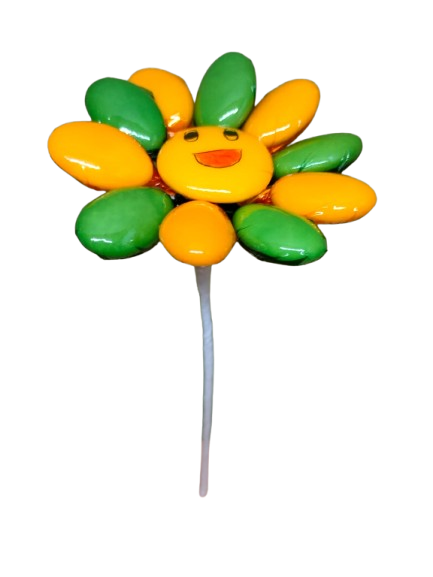 Fleur Smiley deux couleurs dragées chocolat