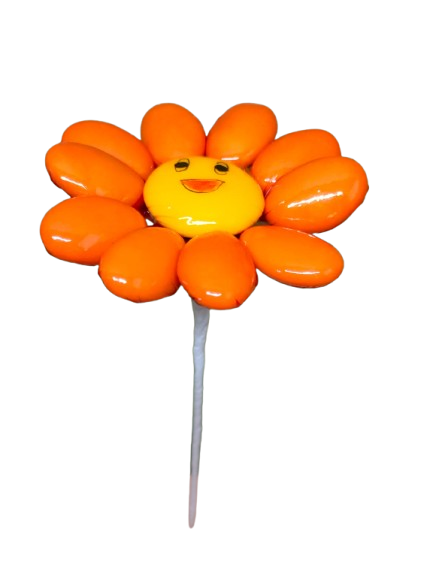Fleur Smiley unicolore dragées chocolat