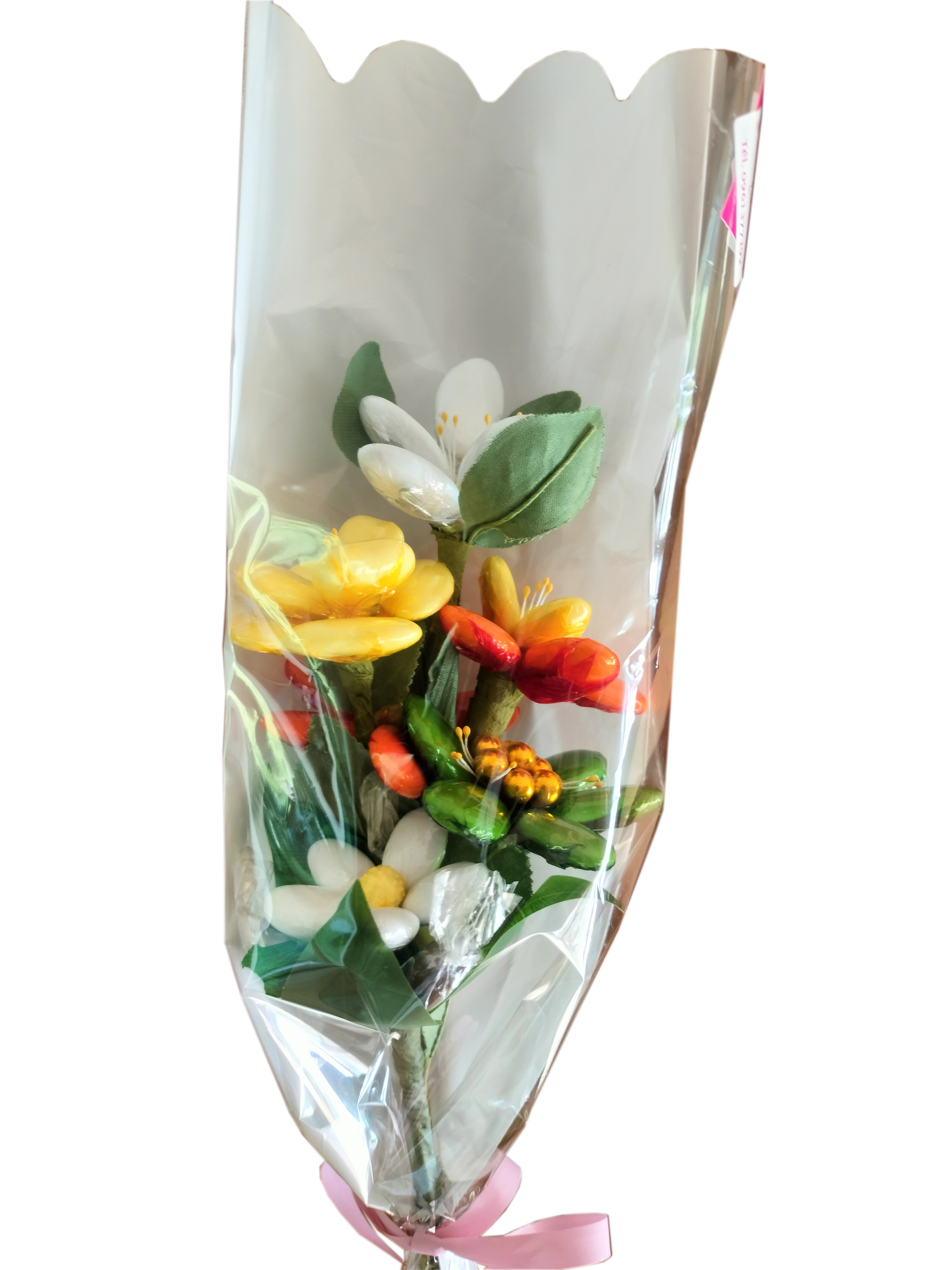 Bouquet friture chocolat de Pâques et fleurs de dragées