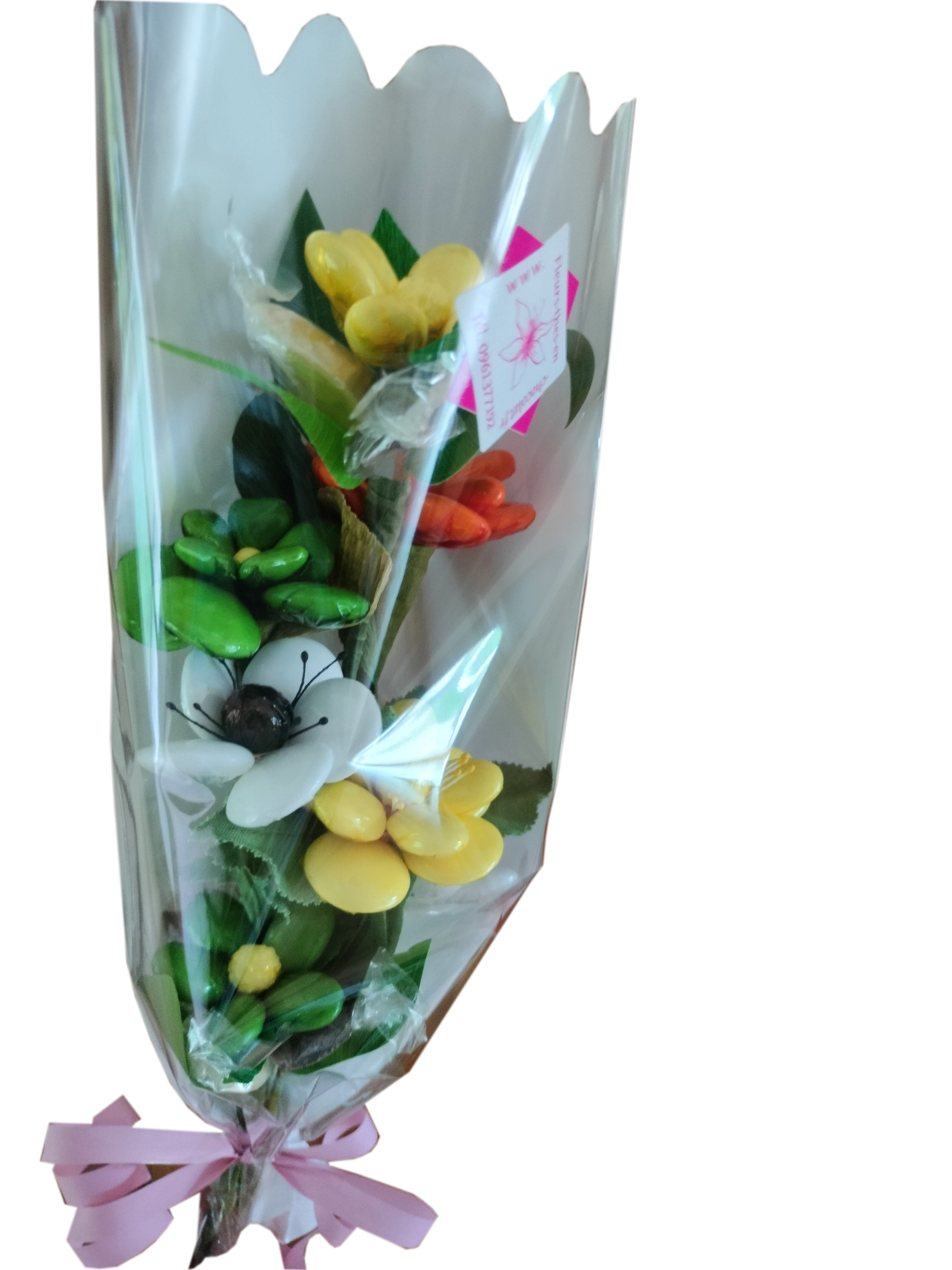 Bouquet must friture chocolat de Pâques et fleurs de dragées