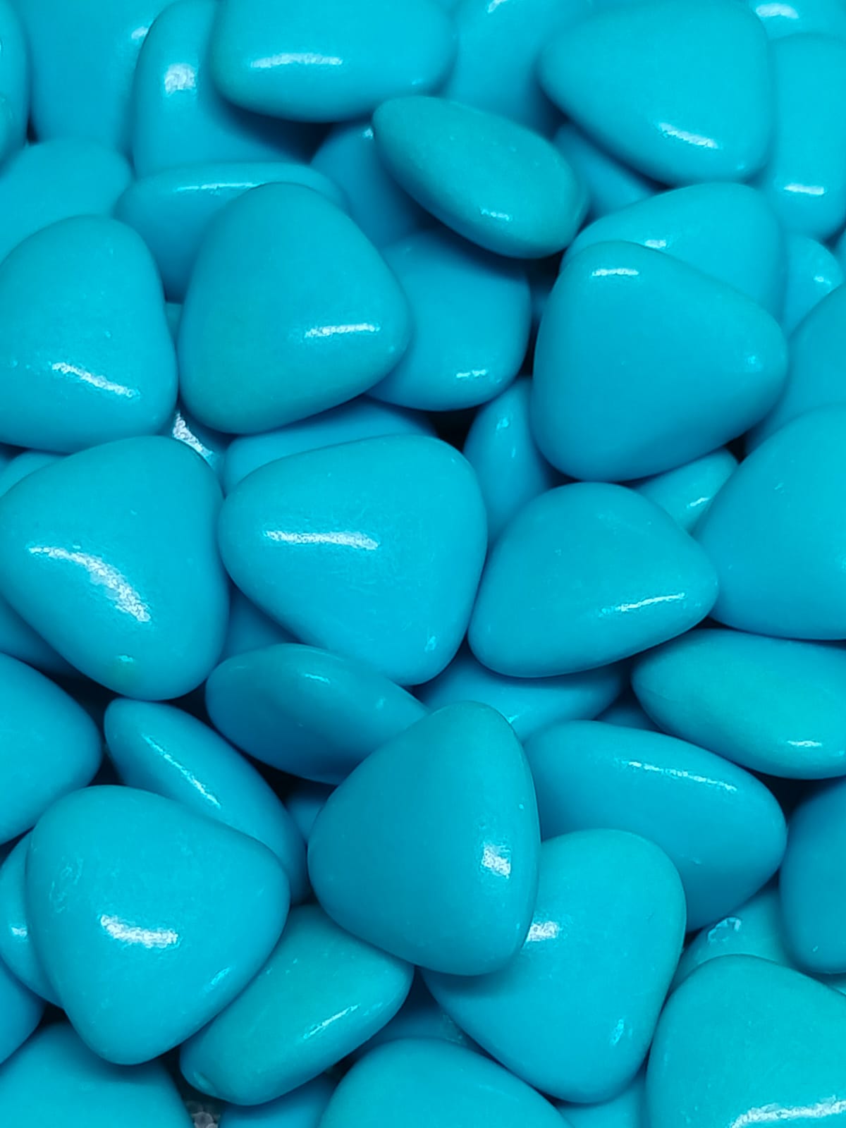 Dragées coeur chocolat lait couleur bleu turquoise
